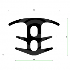 Dilatation profile | EPDM | 40 x 55 mm | per meter